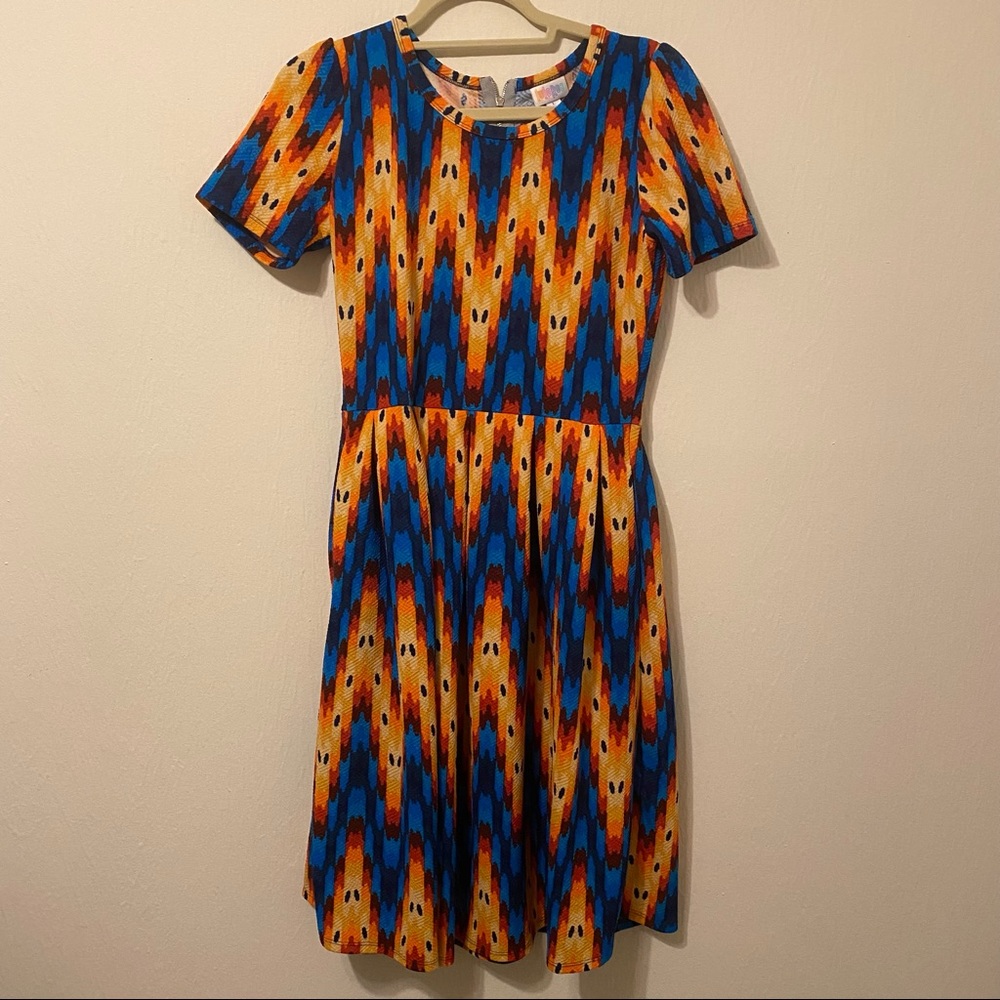LulaRoe - Desert Sunset Amelia Dress - Sz L